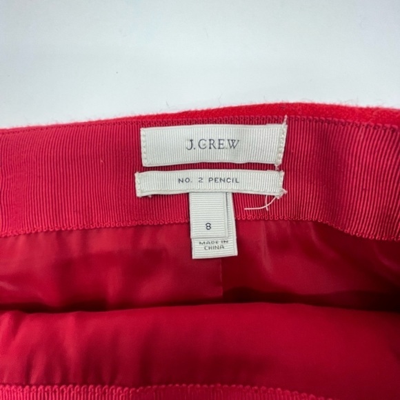 J CREW RED NO.2 PENCIL SKIRT IN ITALIAN STRETCH WOOL - Picture 5 of 9